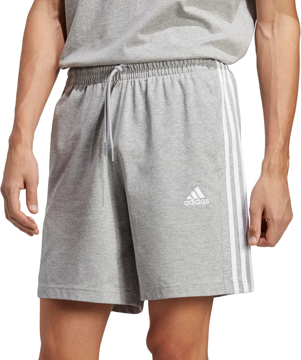 adidas Essentials 3 Stripes Mens Shorts - Grey