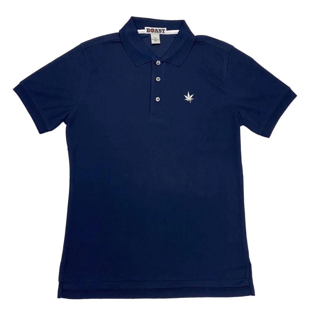 BOAST Men's Navy Solid Court Polo Shirt $95 NEW