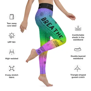 Breathe Inhale Exhale | Colorful | Yoga Leggings