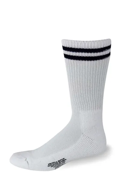 Cushioned White with Navy Blue Stripes Socks