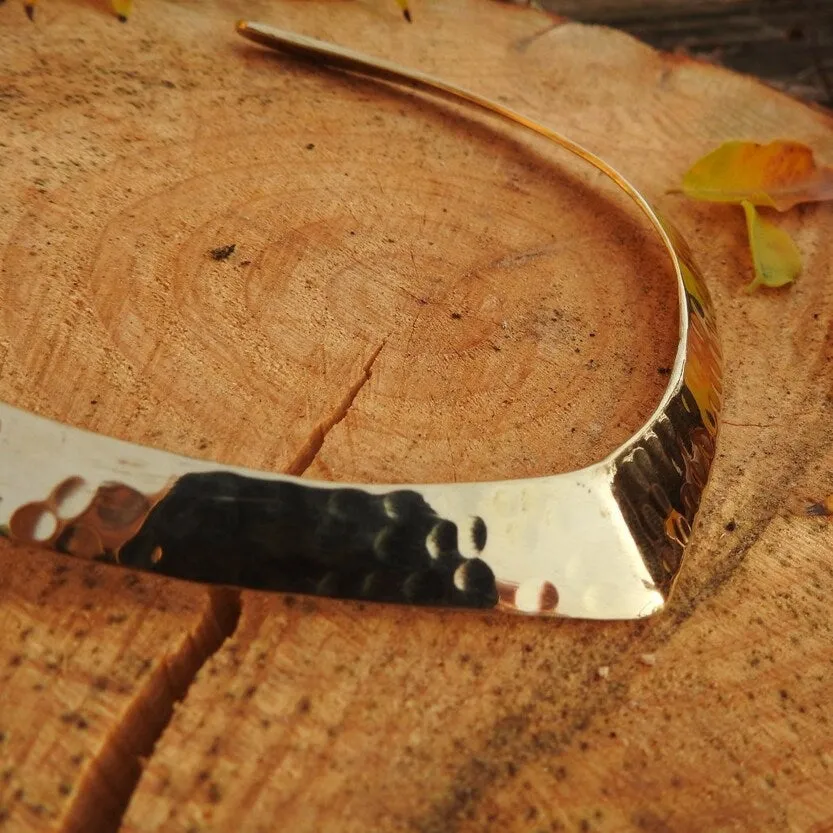 Hammered Flexible Tribal Brass Choker