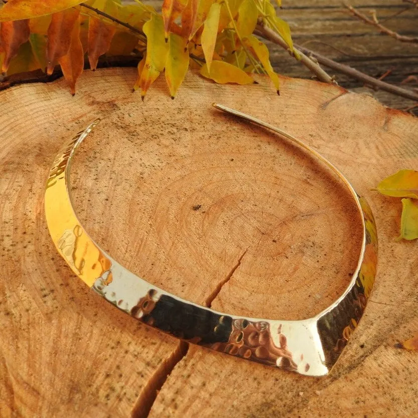 Hammered Flexible Tribal Brass Choker