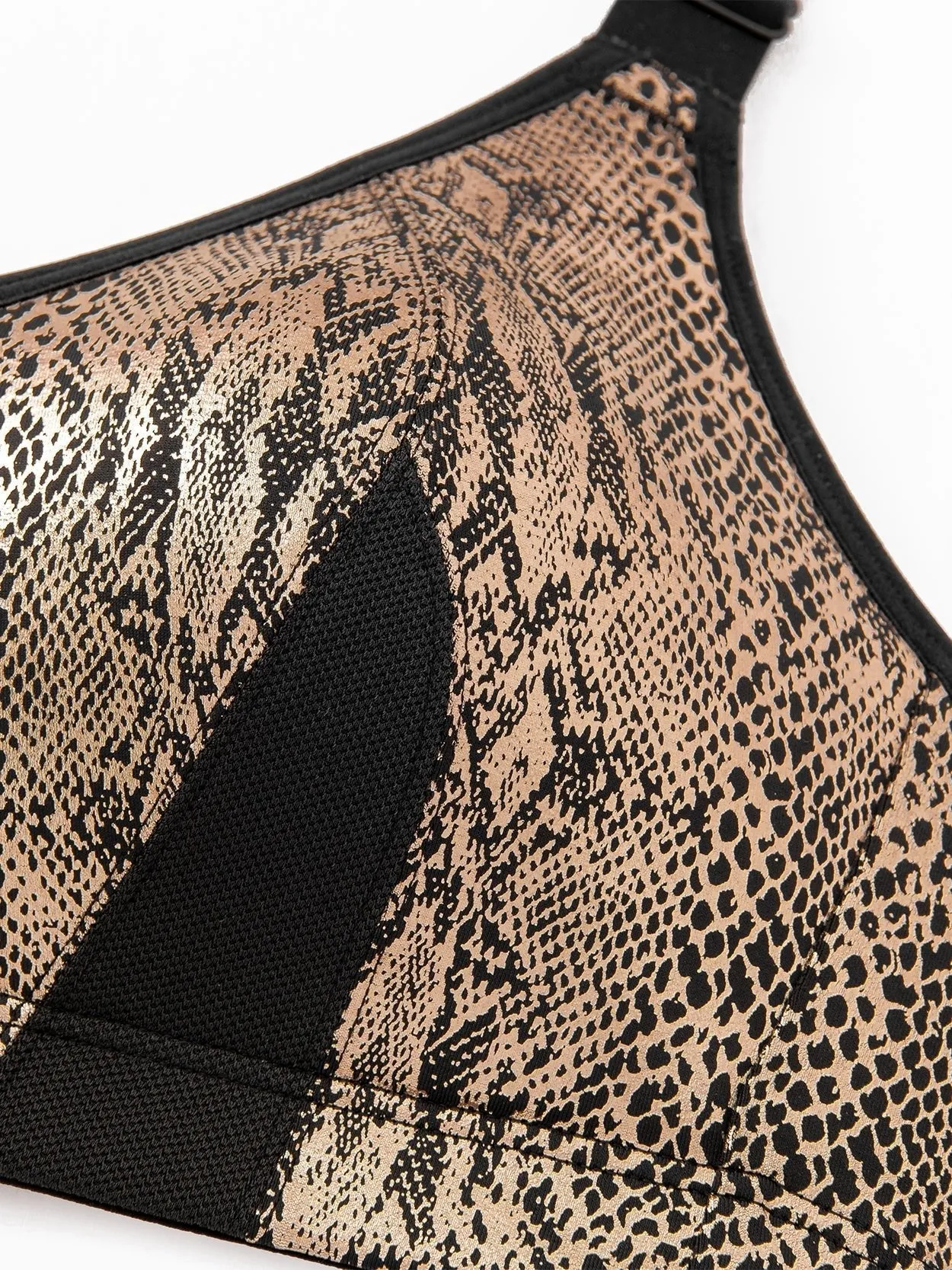High Impact Sparkly Padded Racerback Bras Black