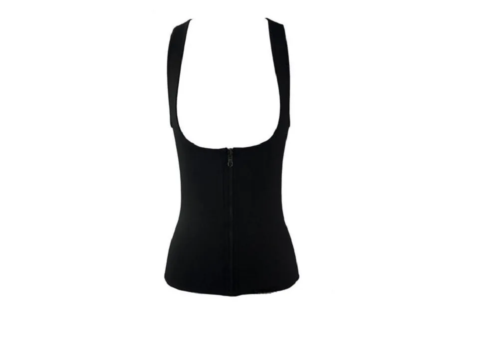 Neoprene Under Bust Zippered Waist Training Vest -Black, Green, Orange, Pink, or Yellow