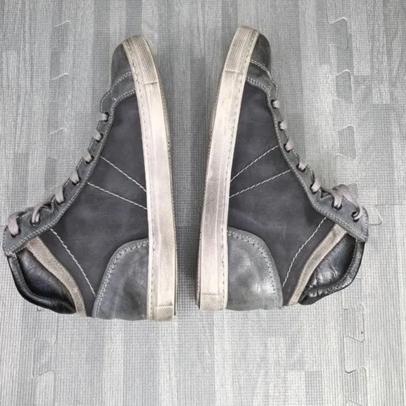 NERO GIARDINI Italy  High Top Leather Sneakers Blue  Boys Size 37 / 5