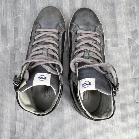 NERO GIARDINI Italy  High Top Leather Sneakers Blue  Boys Size 37 / 5