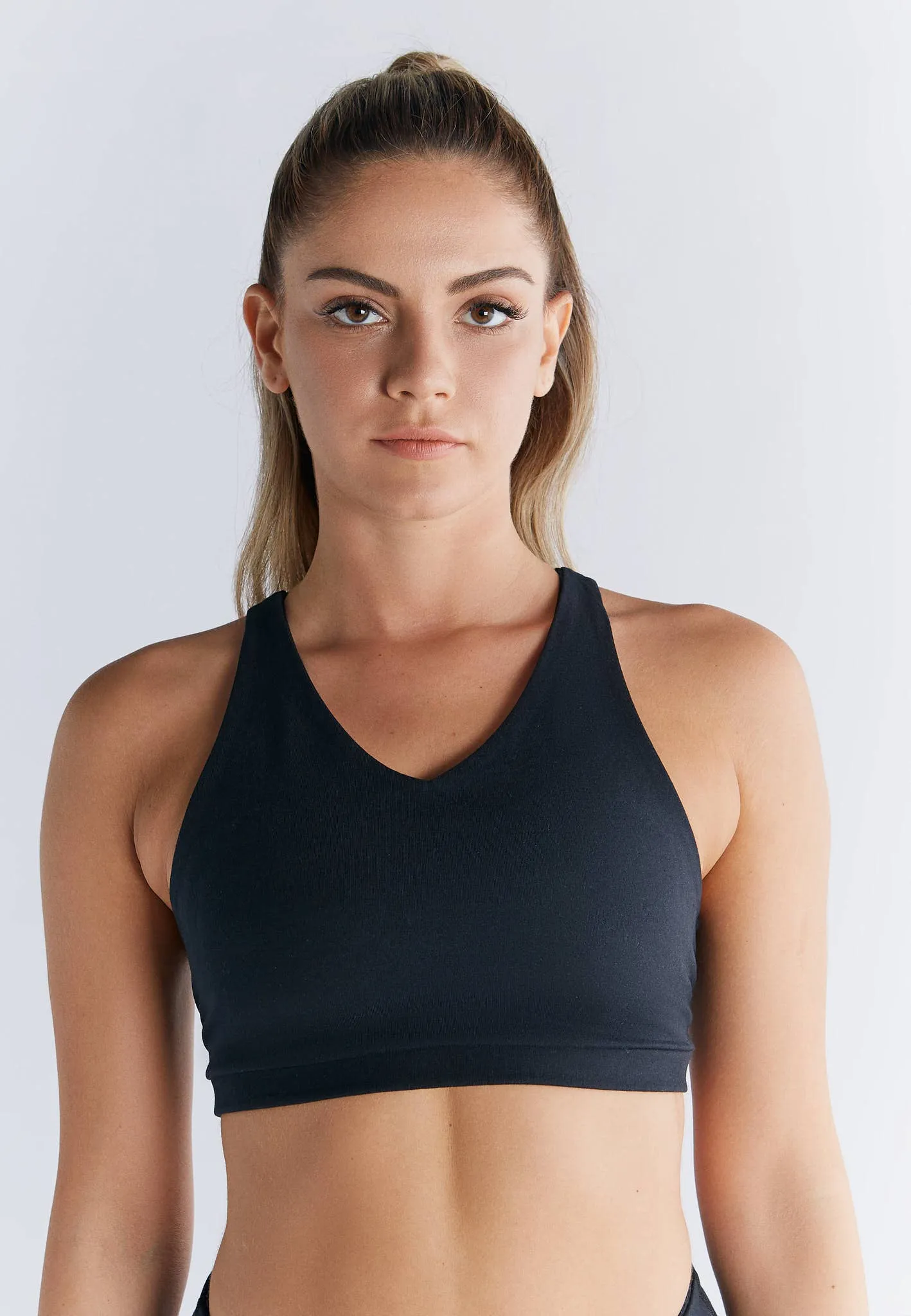 Recycled Polyester Padded V-neck Sports Bra