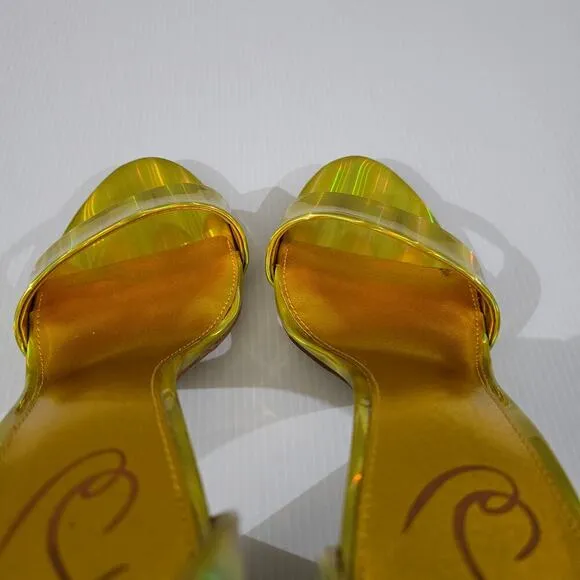 Sam Edelman Yaro Block Heel Sandal Metallic Mimosa Gold Size 11