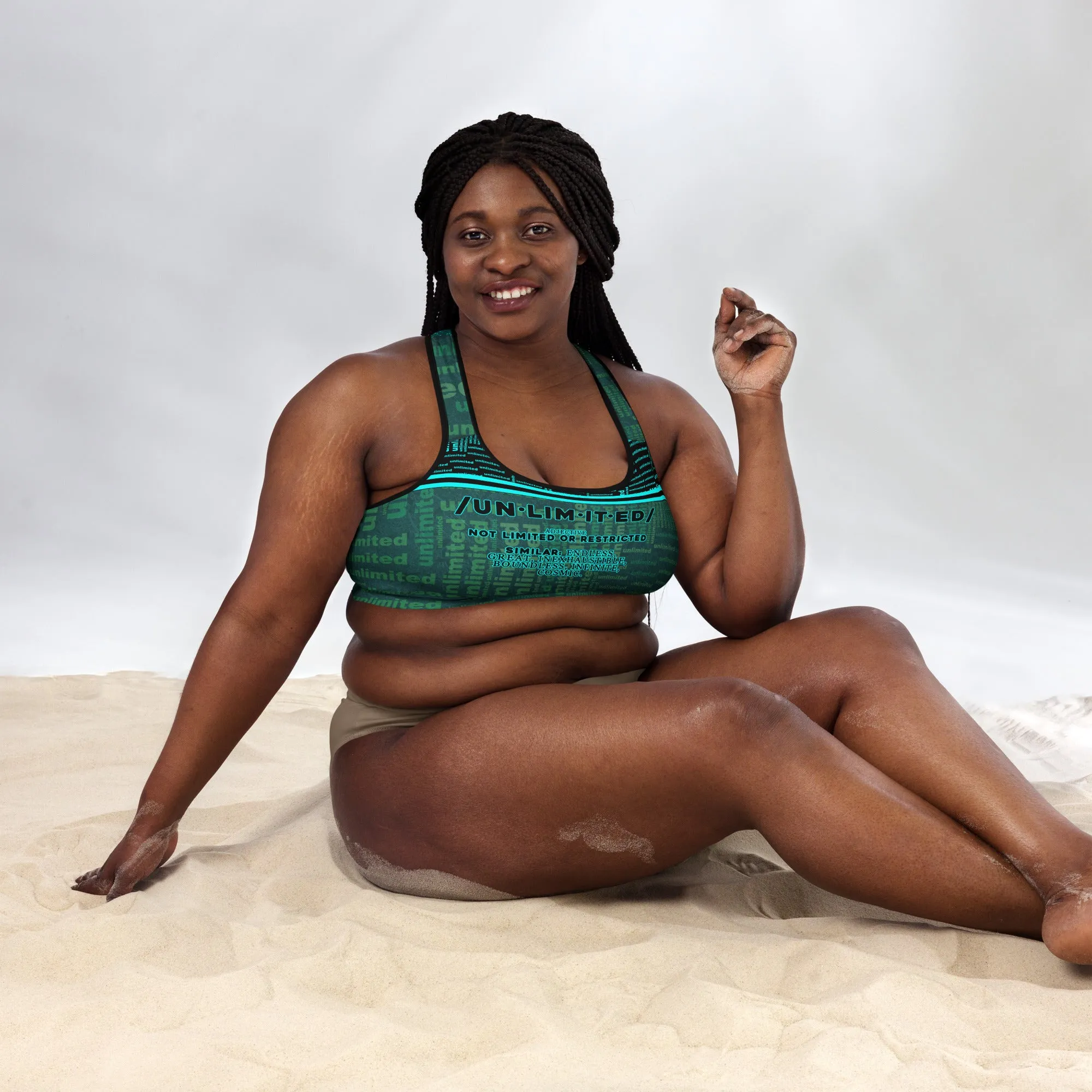 Unlimited Green - Padded Sports Bra