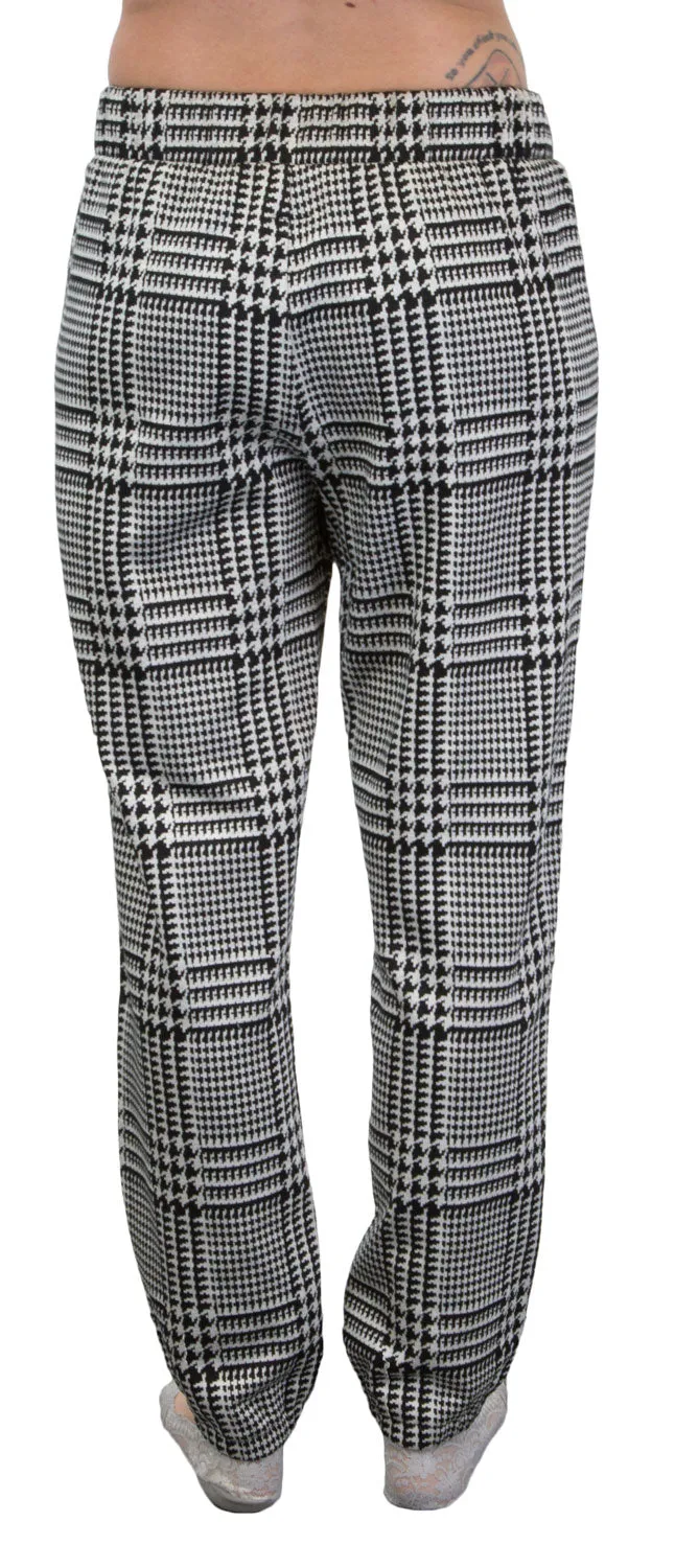 WESLEY X BANDIER Women's Vine Sweatpants, Black Plaid, Small