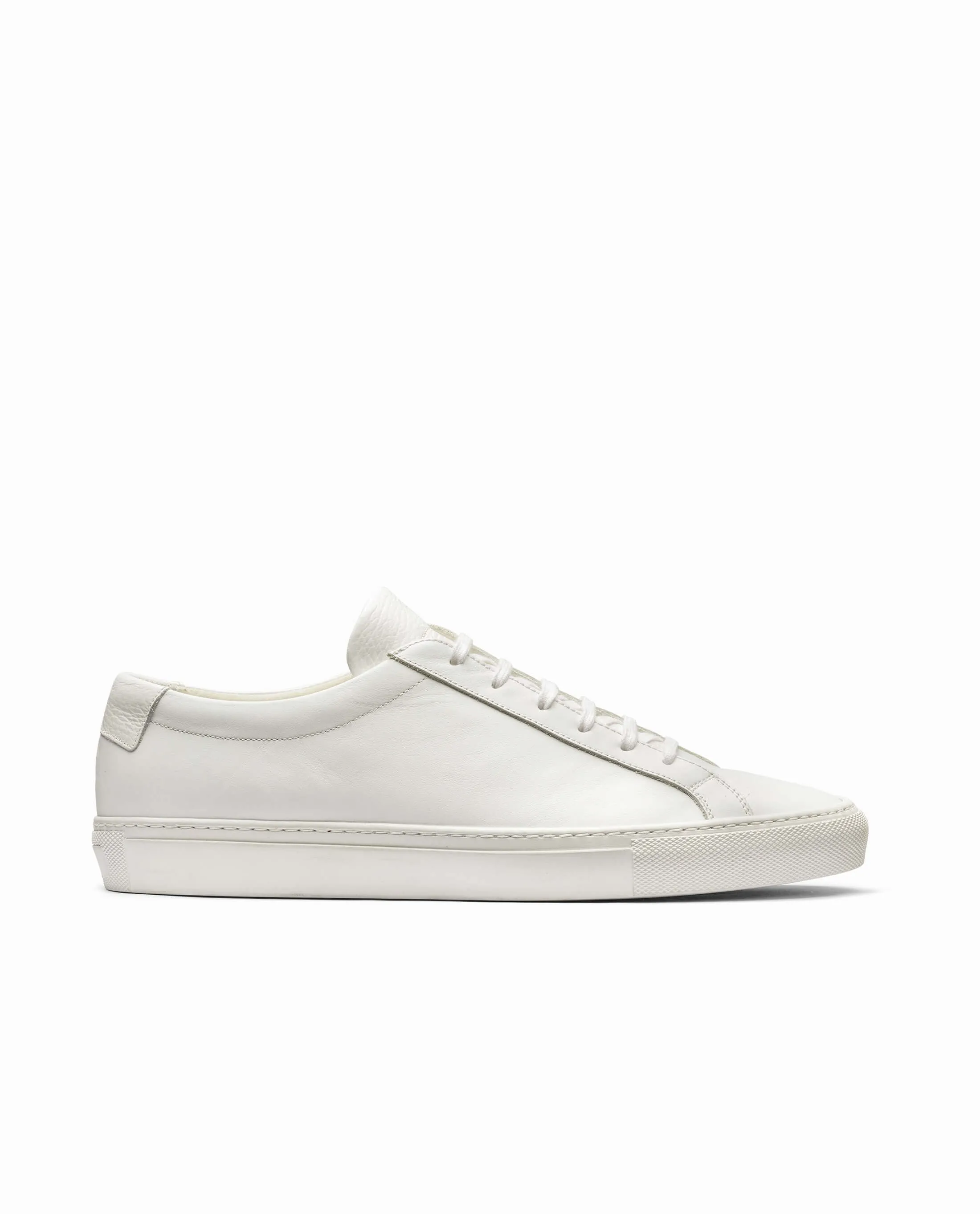 White Calf Low-Top Sneakers